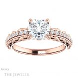 Round Cut Forever One Moissanite Engagement Ring #GTJ930-round-fo-r 1 Round Cut Forever One Moissanite Engagement Ring #GTJ930-round-fo-r