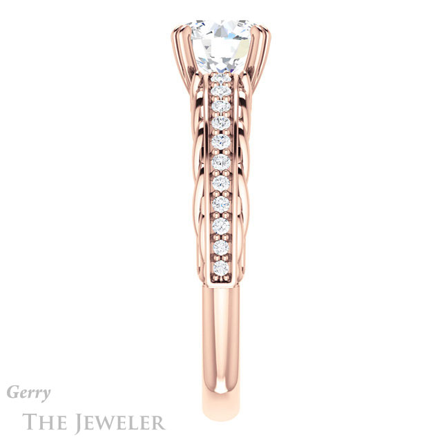 Round Cut Forever One Moissanite Engagement Ring #GTJ930-round-fo-r 3 Round Cut Forever One Moissanite Engagement Ring #GTJ930-round-fo-r