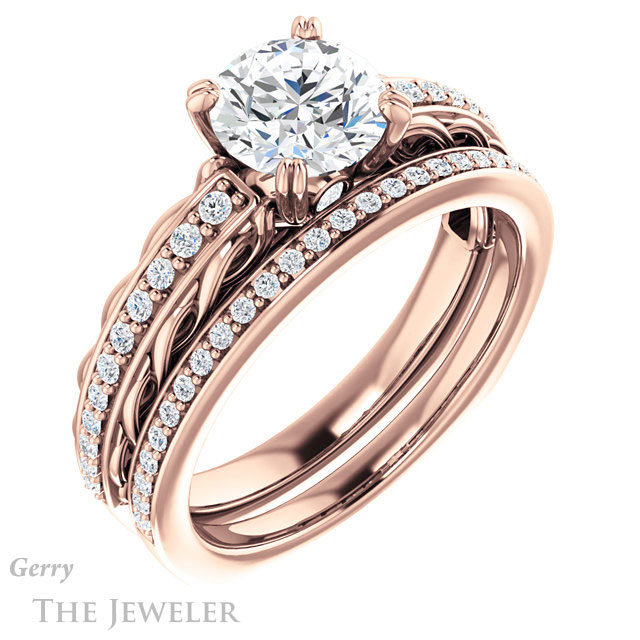 Round Cut Forever One Moissanite Engagement Ring #GTJ930-round-fo-r 6 Round Cut Forever One Moissanite Engagement Ring #GTJ930-round-fo-r