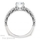Round Cut Forever One Moissanite Engagement Ring #GTJ930-round-fo-w