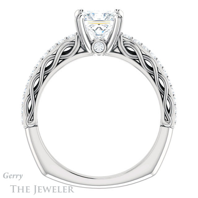 Princess Cut Forever One Moissanite Engagement Ring #GTJ930-square-fo-w