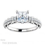 Princess Cut Forever One Moissanite Engagement Ring #GTJ930-square-fo-w 1 Princess Cut Forever One Moissanite Engagement Ring #GTJ930-square-fo-w