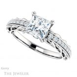 Princess Cut Forever One Moissanite Engagement Ring #GTJ930-square-fo-w 5 Princess Cut Forever One Moissanite Engagement Ring #GTJ930-square-fo-w