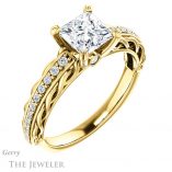 Princess Cut Forever One Moissanite Engagement Ring #GTJ930-square-fo-y