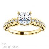 Princess Cut Forever One Moissanite Engagement Ring #GTJ930-square-fo-y