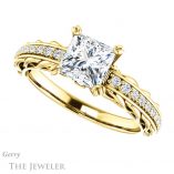 Princess Cut Forever One Moissanite Engagement Ring #GTJ930-square-fo-y