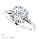 Cushion Cut Forever One Moissanite Engagement Ring #GTJ932-cushion-fo-w 5 Cushion Cut Forever One Moissanite Engagement Ring #GTJ932-cushion-fo-w