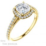 Cushion Cut Forever One Moissanite Engagement Ring #GTJ932-cushion-fo-y