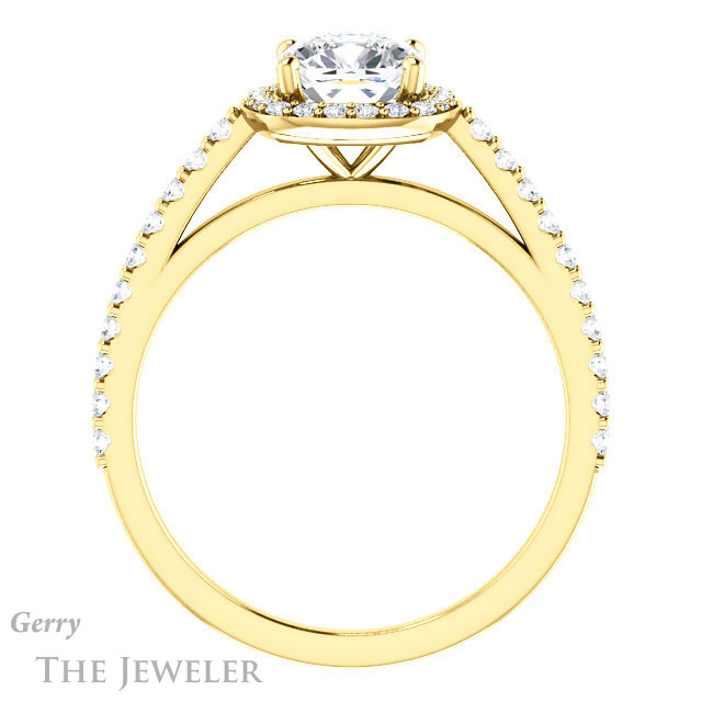 Cushion Cut Forever One Moissanite Engagement Ring #GTJ932-cushion-fo-y