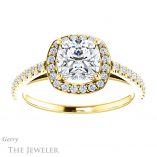 Cushion Cut Forever One Moissanite Engagement Ring #GTJ932-cushion-fo-y