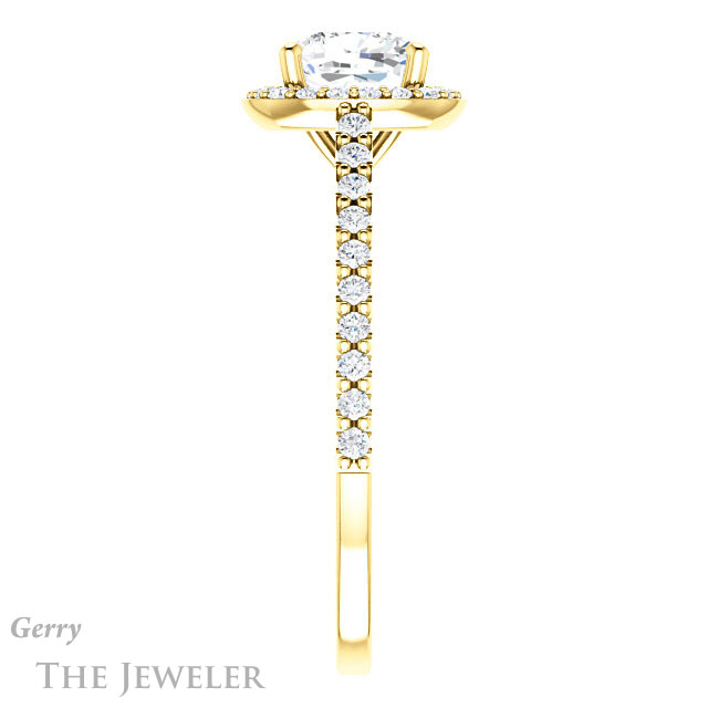 Cushion Cut Forever One Moissanite Engagement Ring #GTJ932-cushion-fo-y