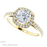Cushion Cut Forever One Moissanite Engagement Ring #GTJ932-cushion-fo-y