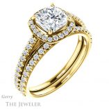 Cushion Cut Forever One Moissanite Engagement Ring #GTJ932-cushion-fo-y