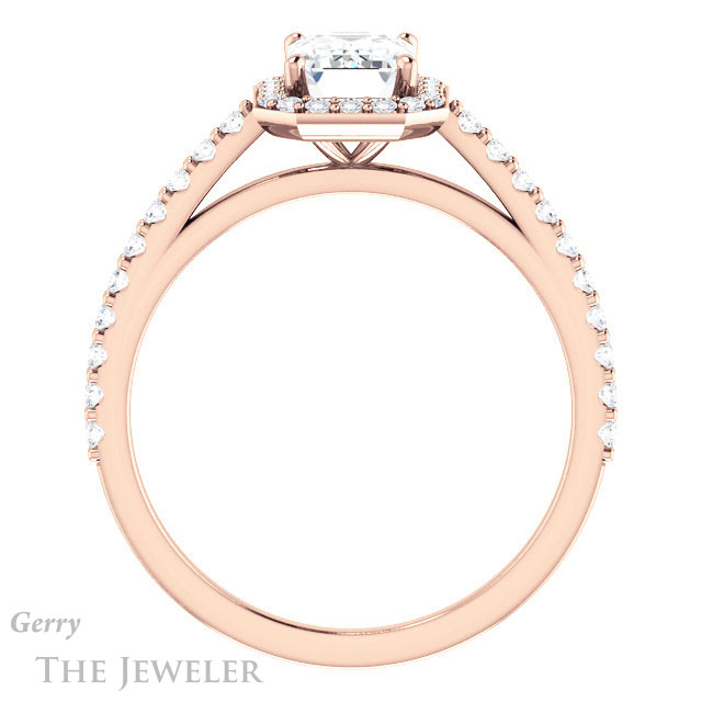 Emerald Cut Forever Brilliant Moissanite Engagement Ring #GTJ932-emerald-fb-r