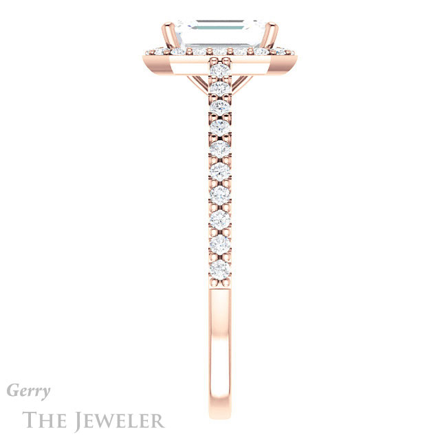 Emerald Cut Forever Brilliant Moissanite Engagement Ring #GTJ932-emerald-fb-r