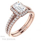 Emerald Cut Forever Brilliant Moissanite Engagement Ring #GTJ932-emerald-fb-r