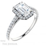 Emerald Cut Forever Brilliant Moissanite Engagement Ring #GTJ932-emerald-fb-w