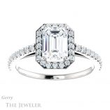 Emerald Cut Forever Brilliant Moissanite Engagement Ring #GTJ932-emerald-fb-w