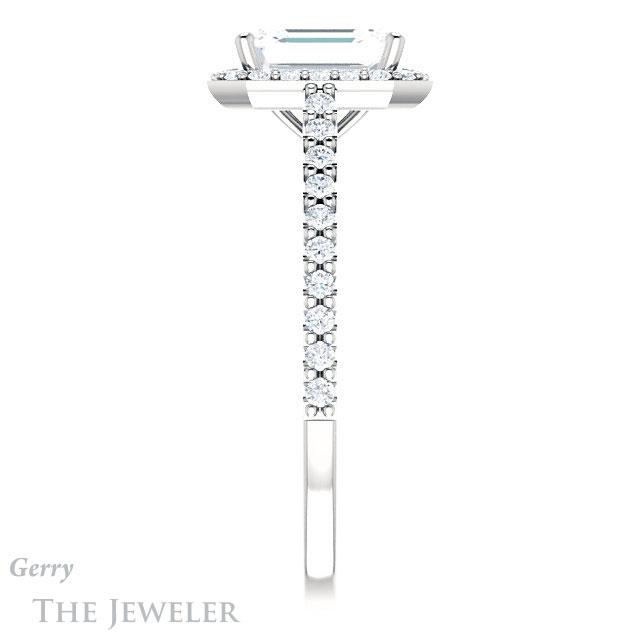Emerald Cut Forever Brilliant Moissanite Engagement Ring #GTJ932-emerald-fb-w