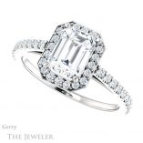 Emerald Cut Forever Brilliant Moissanite Engagement Ring #GTJ932-emerald-fb-w