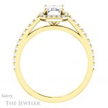 Emerald Cut Forever One Moissanite Engagement Ring #GTJ932-emerald-fb-y 2 Emerald Cut Forever Brilliant Moissanite Engagement Ring #GTJ932-emerald-fb-y