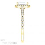 Emerald Cut Forever One Moissanite Engagement Ring #GTJ932-emerald-fb-y 3 Emerald Cut Forever Brilliant Moissanite Engagement Ring #GTJ932-emerald-fb-y