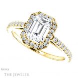 Emerald Cut Forever One Moissanite Engagement Ring #GTJ932-emerald-fb-y 5 Emerald Cut Forever Brilliant Moissanite Engagement Ring #GTJ932-emerald-fb-y