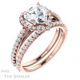 Heart Shaped Forever Brilliant Moissanite Engagement Ring #GTJ932-heart-fb-r