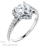 Heart Shaped Forever Brilliant Moissanite Engagement Ring #GTJ932-heart-fb-w
