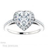 Heart Shaped Forever Brilliant Moissanite Engagement Ring #GTJ932-heart-fb-w