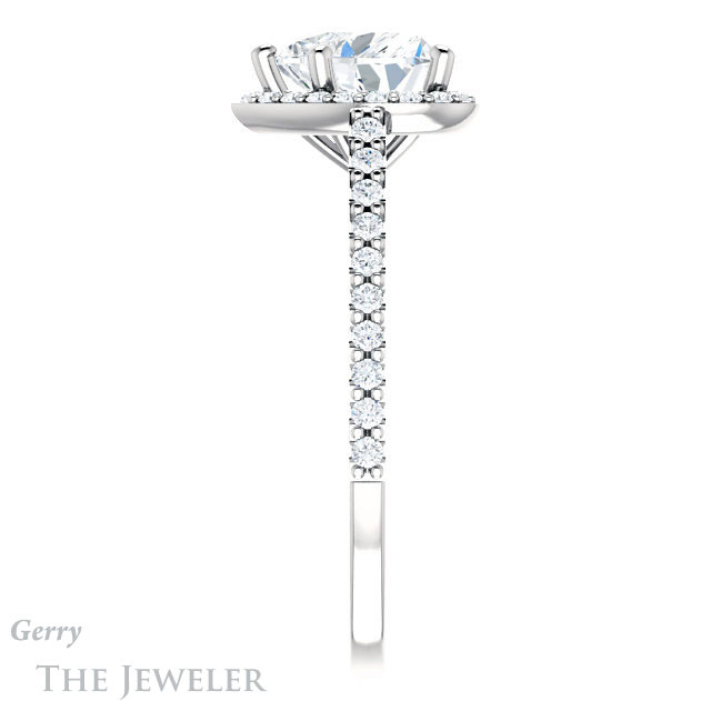 Heart Shaped Forever Brilliant Moissanite Engagement Ring #GTJ932-heart-fb-w