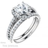 Heart Shaped Forever Brilliant Moissanite Engagement Ring #GTJ932-heart-fb-w