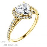 Heart Shaped Forever One Moissanite Engagement Ring #GTJ932-heart-fb-y 4 Heart Shaped Forever Brilliant Moissanite Engagement Ring #GTJ932-heart-fb-y