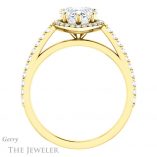 Heart Shaped Forever One Moissanite Engagement Ring #GTJ932-heart-fb-y 2 Heart Shaped Forever Brilliant Moissanite Engagement Ring #GTJ932-heart-fb-y