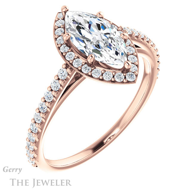 Marquise Cut Forever Brilliant Moissanite Engagement Ring #GTJ932-marquise-fb-r