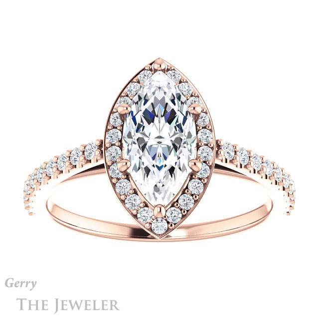 Marquise Cut Forever Brilliant Moissanite Engagement Ring #GTJ932-marquise-fb-r
