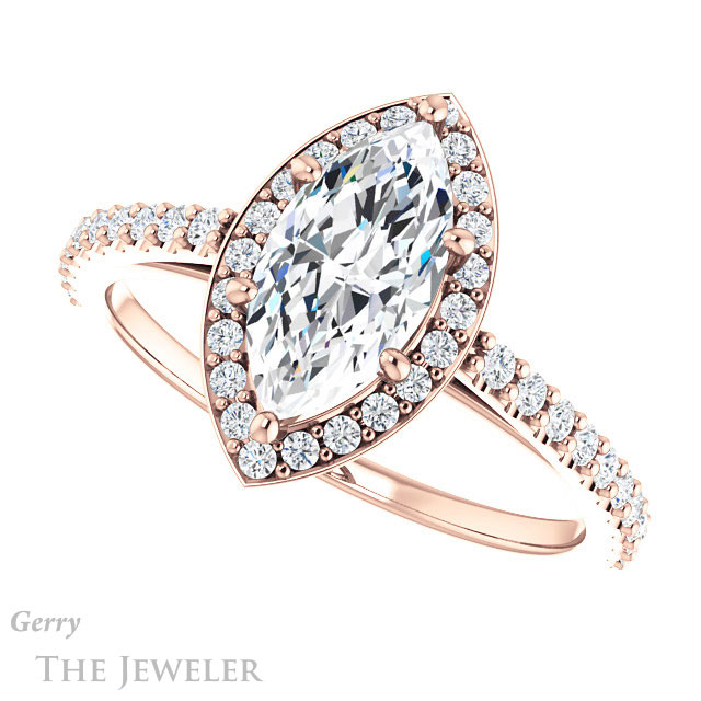 Marquise Cut Forever Brilliant Moissanite Engagement Ring #GTJ932-marquise-fb-r