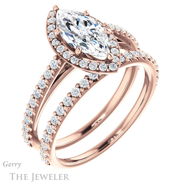 Marquise Cut Forever Brilliant Moissanite Engagement Ring #GTJ932-marquise-fb-r