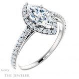 Marquise Cut Forever One Moissanite Engagement Ring #GTJ932-marquise-fb-w 4 Marquise Cut Forever Brilliant Moissanite Engagement Ring #GTJ932-marquise-fb-w
