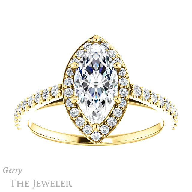 Marquise Cut Forever Brilliant Moissanite Engagement Ring #GTJ932-marquise-fb-y