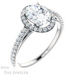 Oval Shaped Forever One Moissanite Engagement Ring #GTJ932-oval-fo-w