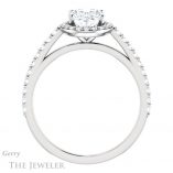 Oval Shaped Forever One Moissanite Engagement Ring #GTJ932-oval-fo-w