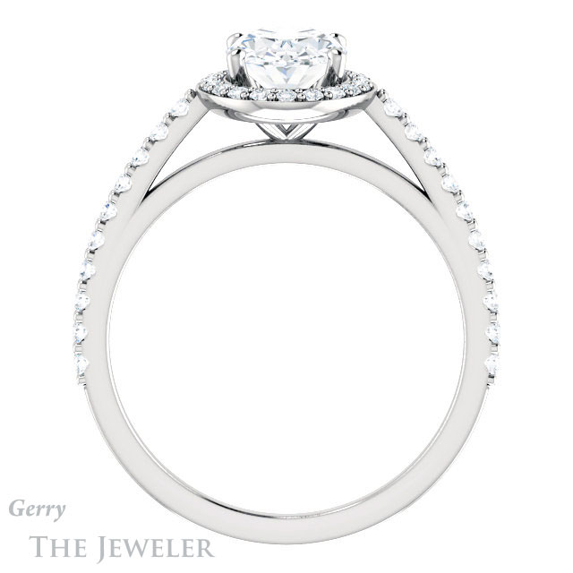 Oval Shaped Forever One Moissanite Engagement Ring #GTJ932-oval-fo-w