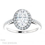Oval Shaped Forever One Moissanite Engagement Ring #GTJ932-oval-fo-w