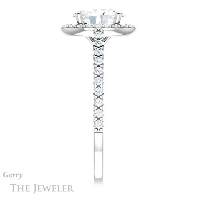 Oval Shaped Forever One Moissanite Engagement Ring #GTJ932-oval-fo-w