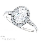 Oval Shaped Forever One Moissanite Engagement Ring #GTJ932-oval-fo-w