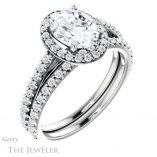 Oval Shaped Forever One Moissanite Engagement Ring #GTJ932-oval-fo-w