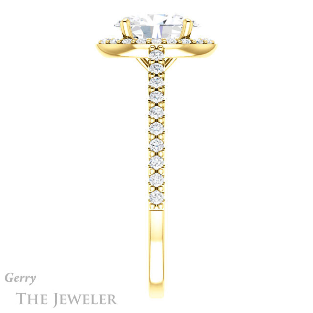 Oval Shaped Forever One Moissanite Engagement Ring #GTJ932-oval-fo-y