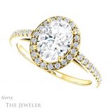Oval Shaped Forever One Moissanite Engagement Ring #GTJ932-oval-fo-y