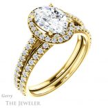 Oval Shaped Forever One Moissanite Engagement Ring #GTJ932-oval-fo-y
